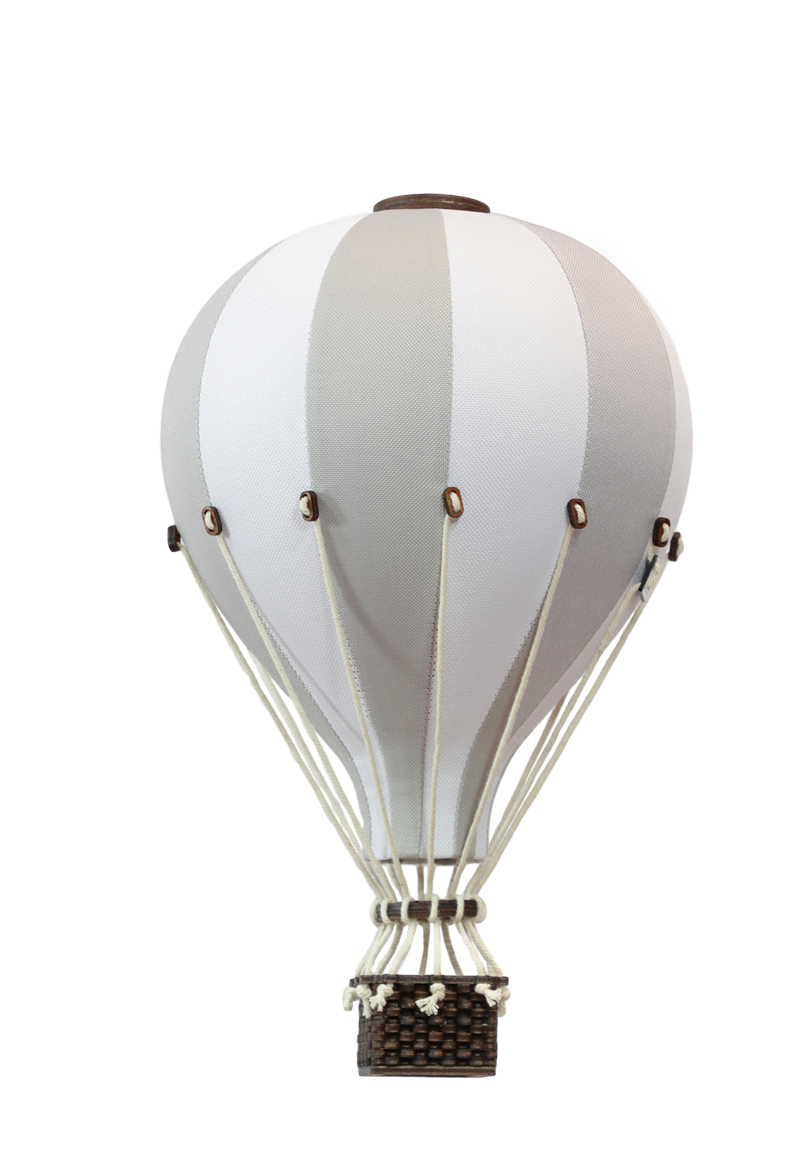 Super Balloon | Light Grey & White - Small | Decorative Hot Air Balloon-Scandikid