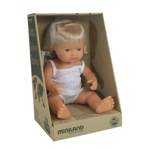 Miniland | Doll Anatomically Correct Baby - Caucasian Girl - 38cm-Scandikid