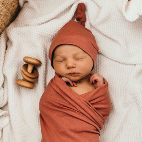 Snuggle Hunny Kids | Clay Baby Jersey Wrap & Beanie Set-Scandikid