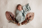 Snuggle Hunny Kids | Sage Baby Jersey Wrap & Beanie Set-Scandikid