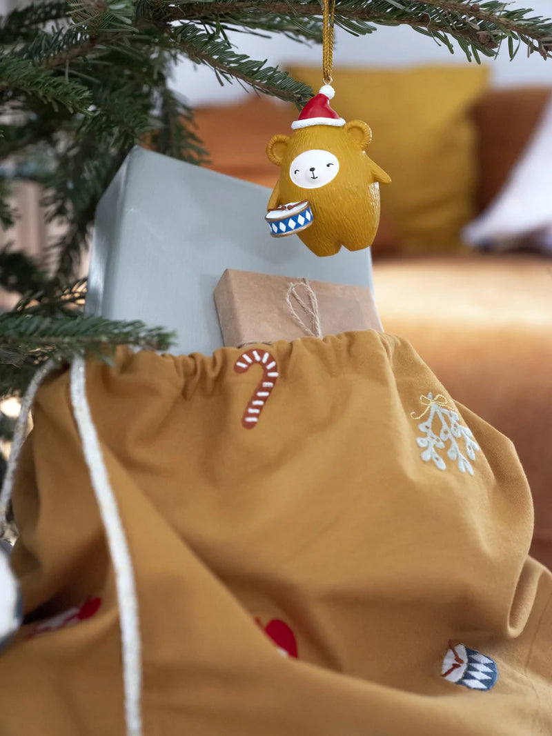 Fabelab | Christmas Sack - Nostalgia Embroidery - Ochre-Scandikid