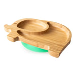 Eco Rascals | Bamboo Suction Elephant Plate - Green-Scandikid