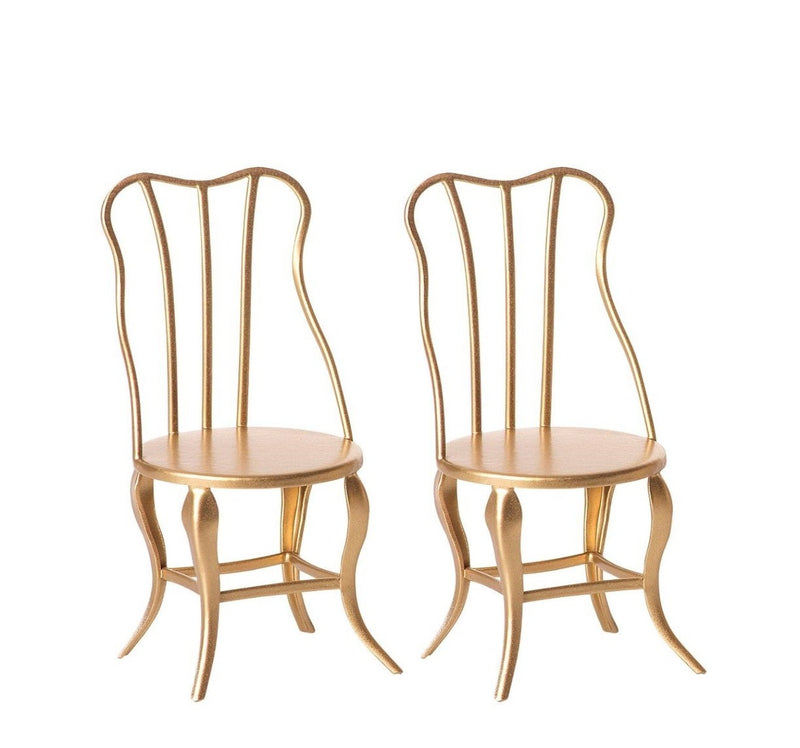 Maileg | Vintage Chairs Micro Gold 2 Pack-Scandikid