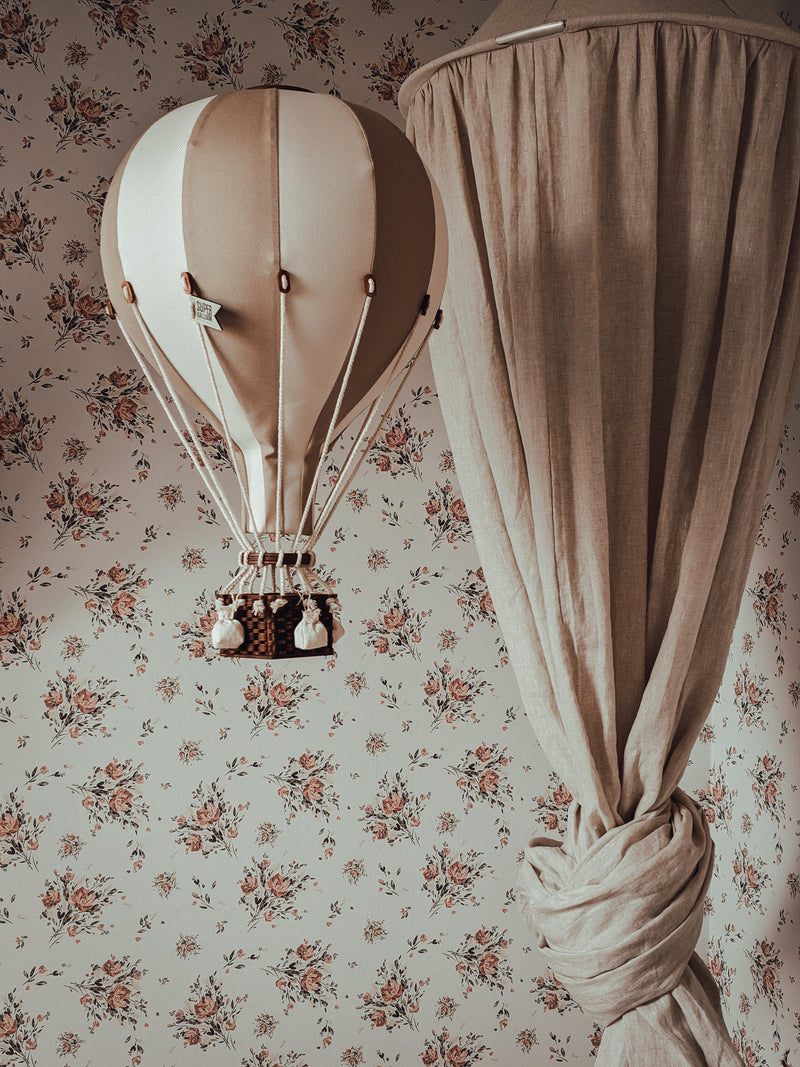 Super Balloon | Sandy Beige & White -Small | Decorative Hot Air Balloon-Scandikid