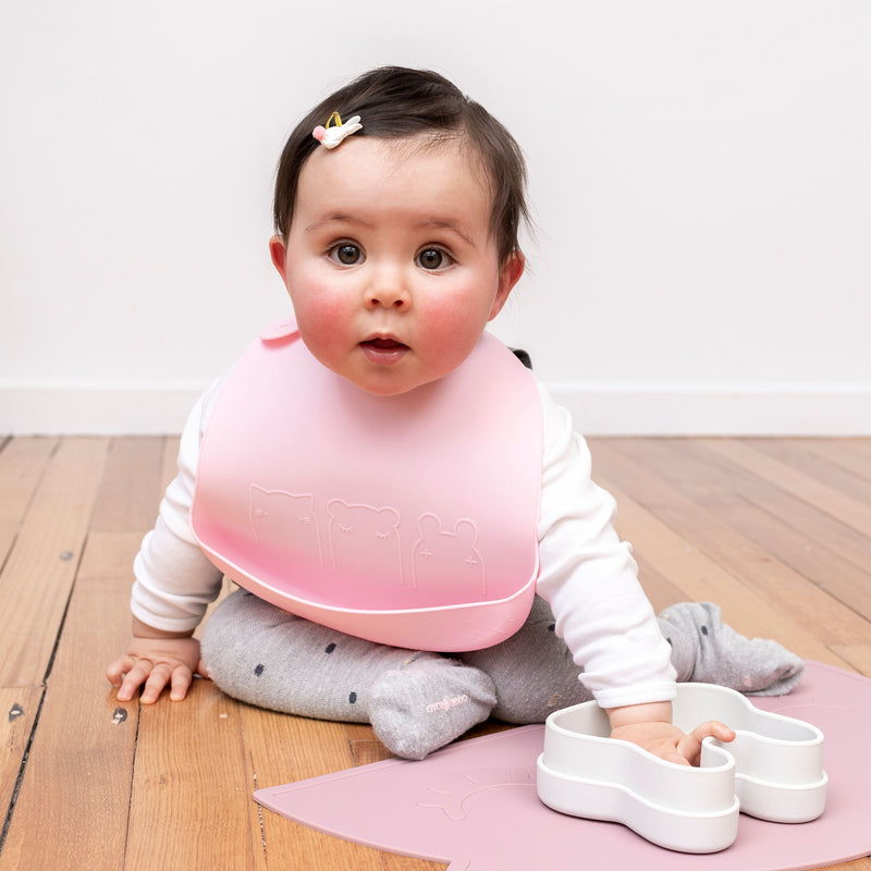 We Might Be Tiny | Catchie Bibs Dusty Rose + Powder Pink (2 Pack)-Scandikid