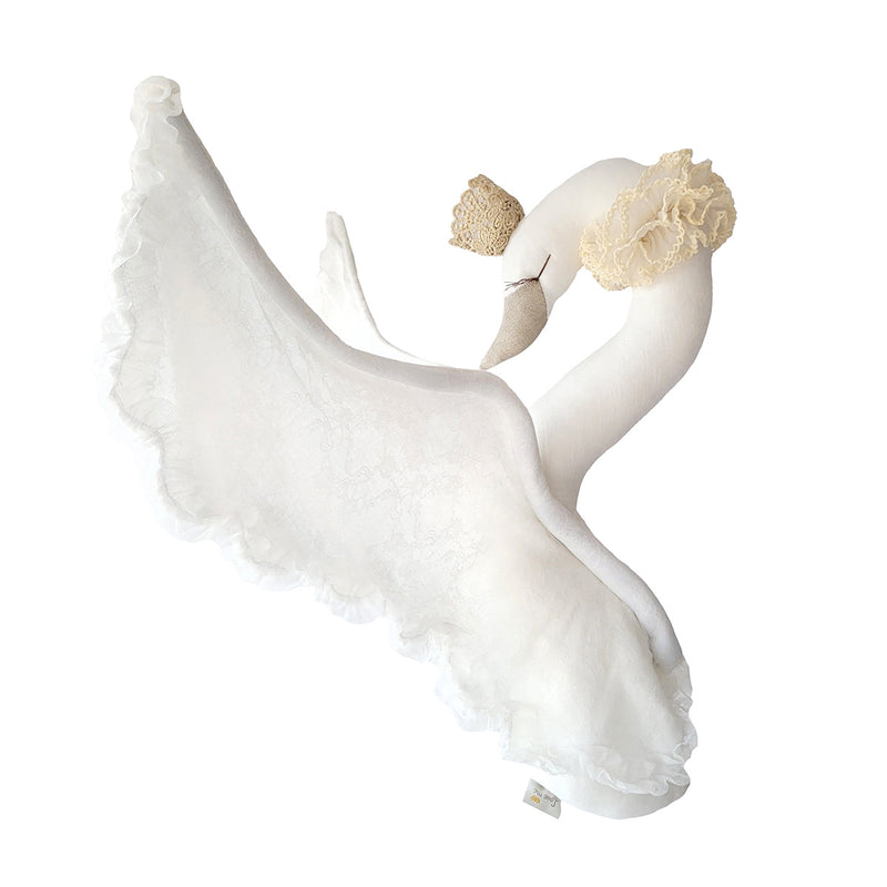 Linen Swan | Ecru with Lace-Scandikid
